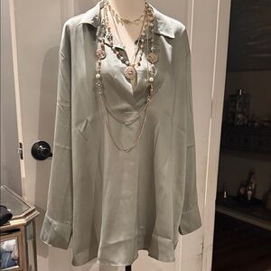 Banana Republic Women's Light Green Blouse